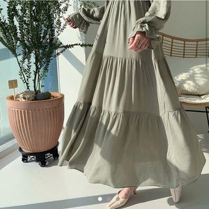 Olive Green Ruffle dress